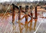 Bridge piers in the Tar Creek superfund site.